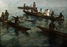 Nouvelle-Guinee. Pirogues Papoues (Papua New Guinea. Papuan Pirogues), 1900. Creator: Unknown