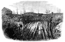 Nova Scotian Goldfields: horizontal formation of auriferous quartz at Laidlaw's Farm, 1862. Creator: Unknown