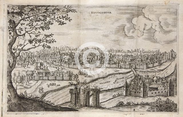 Novgorod (illustration from "Muscovite and Persian Journey" by Adam Olearius), 1634. Creator: Rothgiesser, Christian Lorenzen (?-1659).