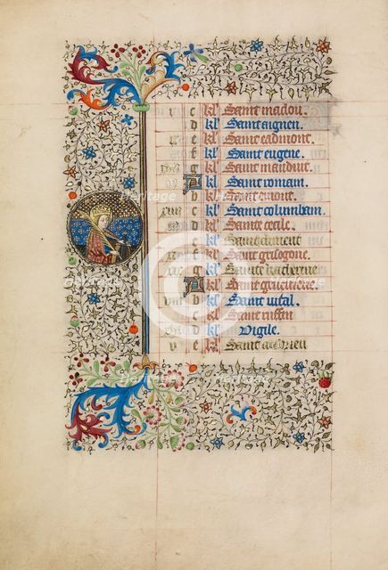 November Calendar Page: Saint Catherine; Book of Hours, about 1440-1450. Creator: Workshop of the Bedford Master.