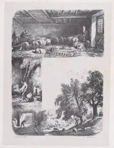 November from Album of Rustic Subjects, 1859. Creator: Jacques-Adrien Lavieille