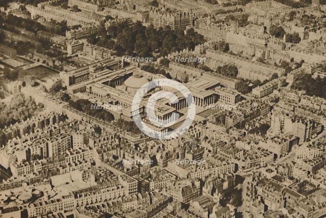 'Novel View of the British Museum Surrounded By The Massed Trees of Bloomsbury', c1935. Creator: Surrey Flying Services.