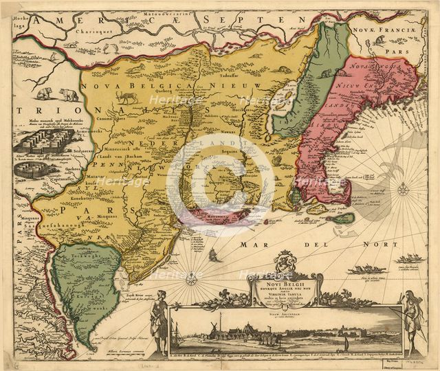 Novi Belgii Novæque Angliæ nec non partis Virginiæ tabula , 1656-1685. Creator: Visscher, Nicolaes (1618-1679).