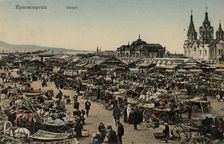 Novobazarnaya Square in Krasnoyarsk, 1910-1911. Creator: Unknown