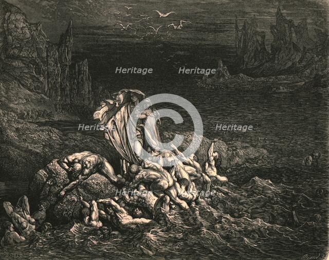 'Now seest thou, son! The souls of those, whom anger overcame', c1890.  Creator: Gustave Doré.