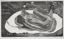 Noa Noa: Manao Yupapau ( Watched by the Spirts of the Dead), 1893-94. Creator: Paul Gauguin (French, 1848-1903)