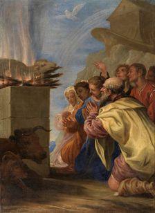 Noah and His Family After the Flood, 1668. Creator: Juan Antonio de Frias y Escalante