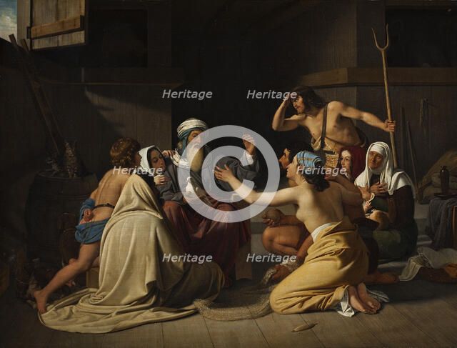Noah and his family in the Ark, 1835. Creator: Blunck, Ditlev (Detlef) (1798-1854).