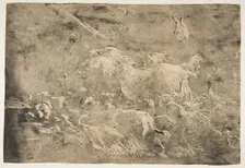 Noah and the animals entering the ark, 1650-55. Creator: Giovanni Benedetto Castiglione