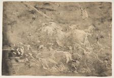 Noah and the animals entering the ark, 1650-55. Creator: Giovanni Benedetto Castiglione