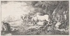 Noah and the animals entering the ark, ca. 1650-55. Creator: Giovanni Benedetto Castiglione