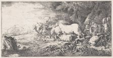 Noah and the animals entering the ark, ca. 1650-55. Creator: Giovanni Benedetto Castiglione