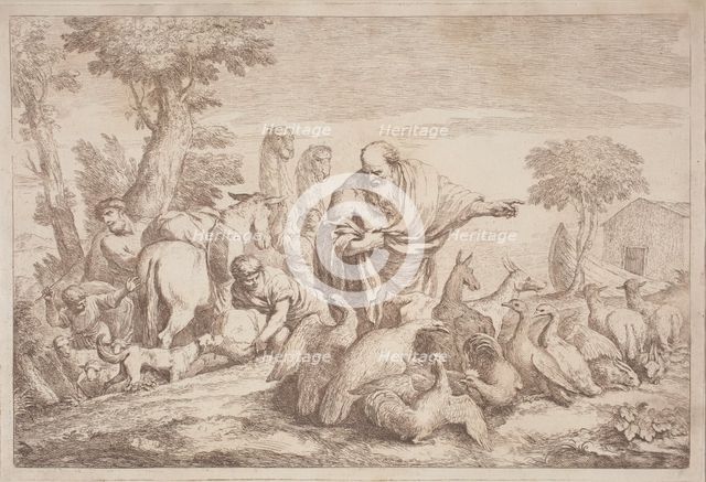 Noah Leading the Animals to the Ark, 1758/1759. Creator: Gaetano Gherardo Zompini.