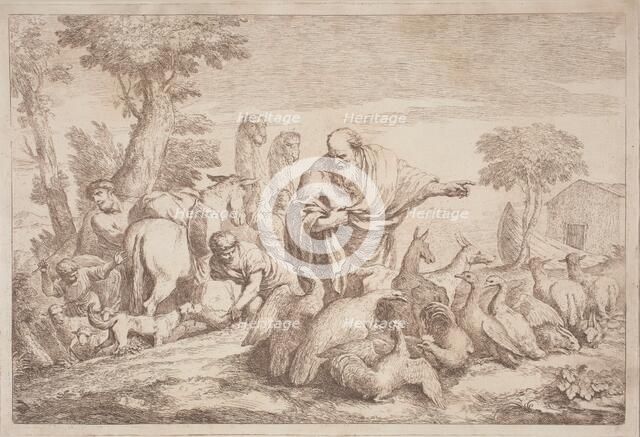 Noah Leading the Animals to the Ark, 1758/1759. Creator: Gaetano Gherardo Zompini.