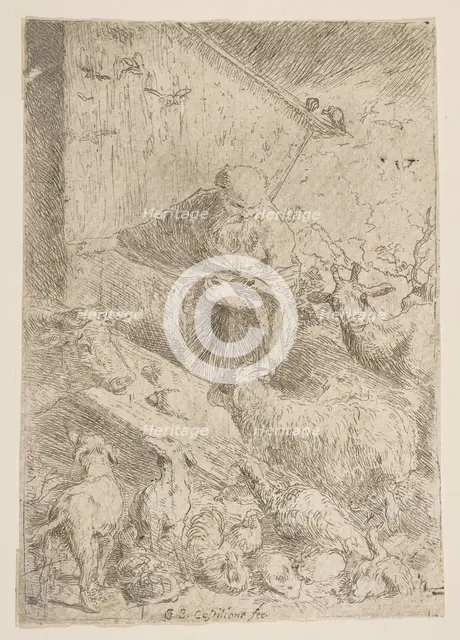 Noah letting the animals into the ark, ca. 1630. Creator: Giovanni Benedetto Castiglione.