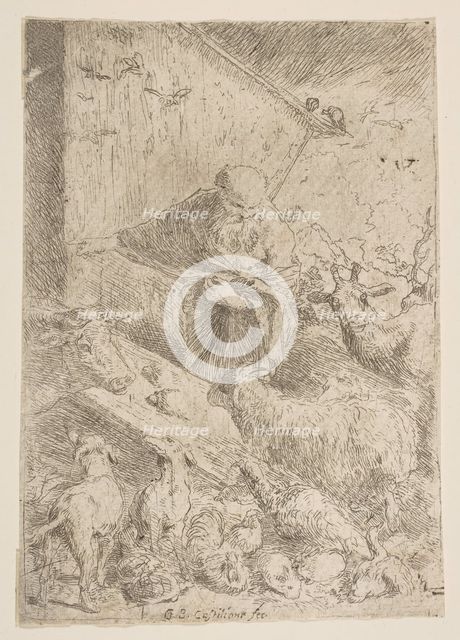 Noah letting the animals into the ark, ca. 1630. Creator: Giovanni Benedetto Castiglione.