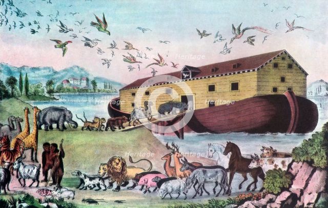 'Noah's Ark', 19th century.Artist: Nathaniel Currier