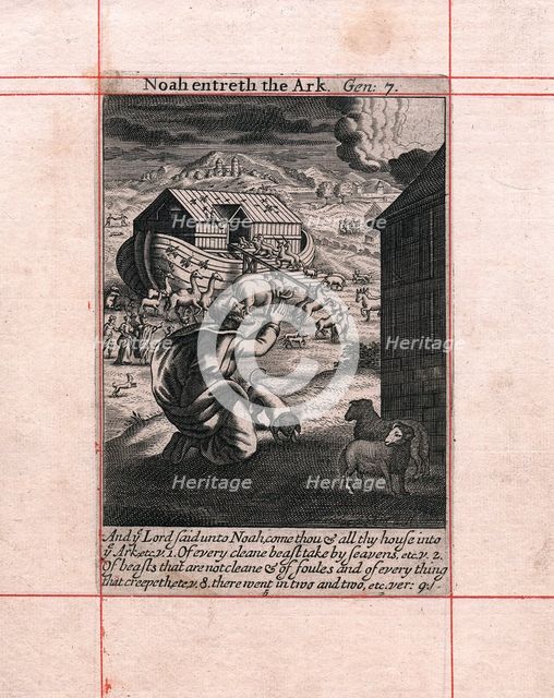 Noah's Ark - the animals going in two by two, 1716. Artist: Unknown