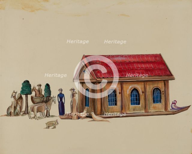 Noah's Ark with Animals, c. 1936. Creator: Mina Lowry.
