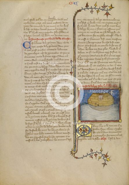Noah's Ark, about 1360-1370. Creator: Master of Jean de Mandeville.