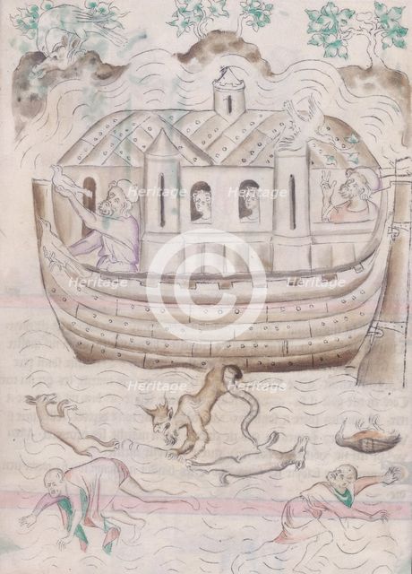 Noah's ark, c1300-c1325. Creator: Unknown.