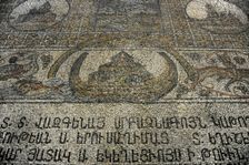 Noah's ark, floor mosaic, Basilica of the Holy Sepulchre, Jerusalem, 12th century. Creator: LTL