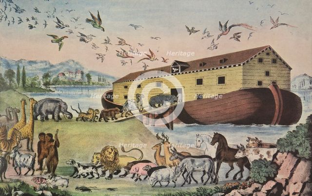 Noah's Ark, - Gen. VII 15, pub. 1865, Currier & Ives (Colour Lithograph)