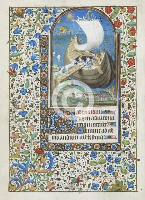 Noah's Ark, leaf from Book of Hours, c1465-1470. Creator: Unknown.