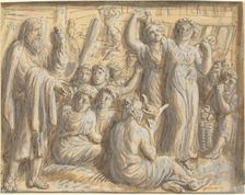 Noah's Warning about the Coming Flood Goes Unheeded. Creator: Luigi Ademollo