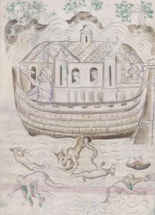 Noah's ark, c1300-c1325. Creator: Unknown