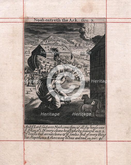 Noah's Ark - the animals going in two by two, 1716. Artist: Unknown