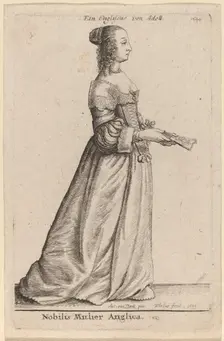 Nobilis Mulier Anglica, 1649. Creator: Wenceslaus Hollar