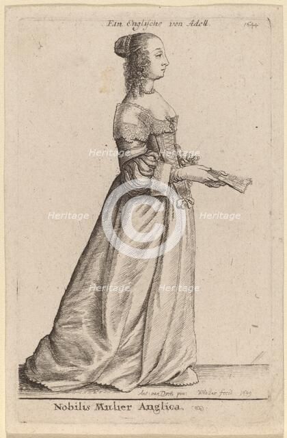 Nobilis Mulier Anglica, 1649. Creator: Wenceslaus Hollar.