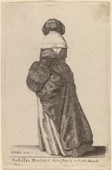 Nobilis Mulier Anglica, in Vestitu Hiemali, 1643. Creator: Wenceslaus Hollar