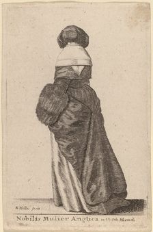 Nobilis Mulier Anglica, in Vestitu Hiemali, 1643. Creator: Wenceslaus Hollar