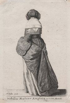 Nobilis Mulier Anglica in Vestitu Hiemali, 1643. Creator: Wenceslaus Hollar (Bohemian, 1607-1677)