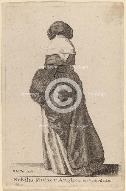 Nobilis Mulier Anglica, in Vestitu Hiemali, 1643. Creator: Wenceslaus Hollar.