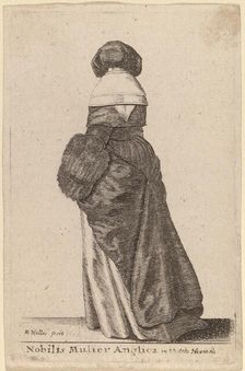 Nobilis Mulier Anglica, in Vestitu Hiemali, 1643. Creator: Wenceslaus Hollar