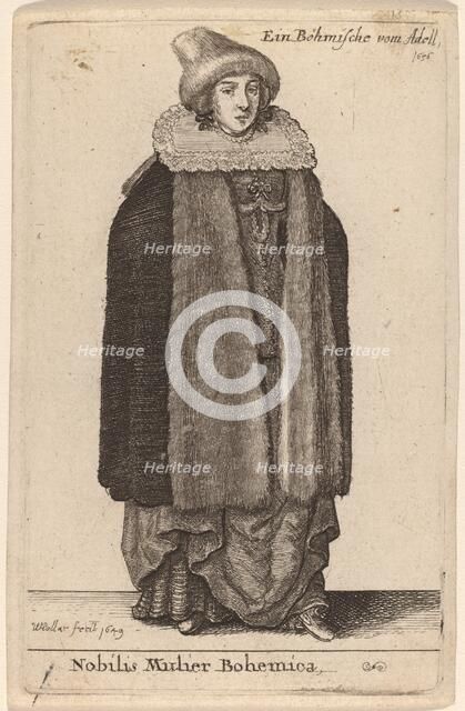 Nobilis Mulier Bohemica, 1649. Creator: Wenceslaus Hollar.