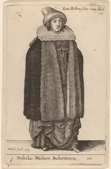 Nobilis Mulier Bohemica, 1649. Creator: Wenceslaus Hollar