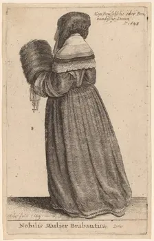Nobilis Mulier Brabantica, 1649. Creator: Wenceslaus Hollar