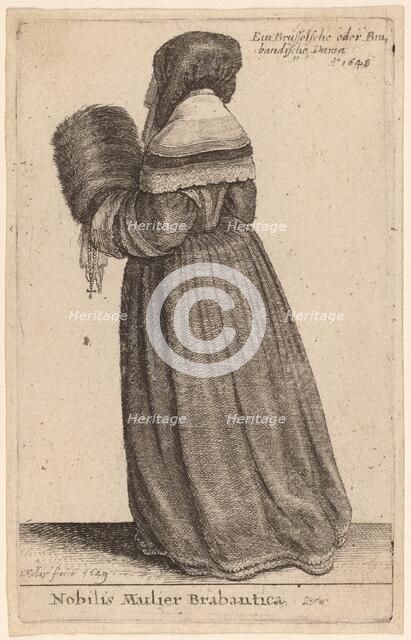Nobilis Mulier Brabantica, 1649. Creator: Wenceslaus Hollar.