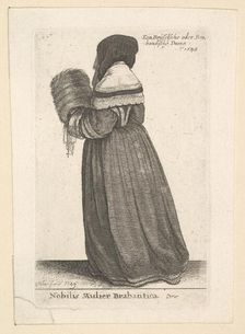 Nobilis Mulier Brabantica, (Noblewoman from Brabant), 1648. Creator: Wenceslaus Hollar