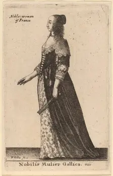 Nobilis Mulier Gallica. Creator: Wenceslaus Hollar