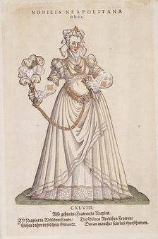 Nobilis Neapolitana from Trachtenbuch von Nurnberg (Costume Book of Nuremberg), no. CXLVIII, 1577. Creator: Jost Ammon