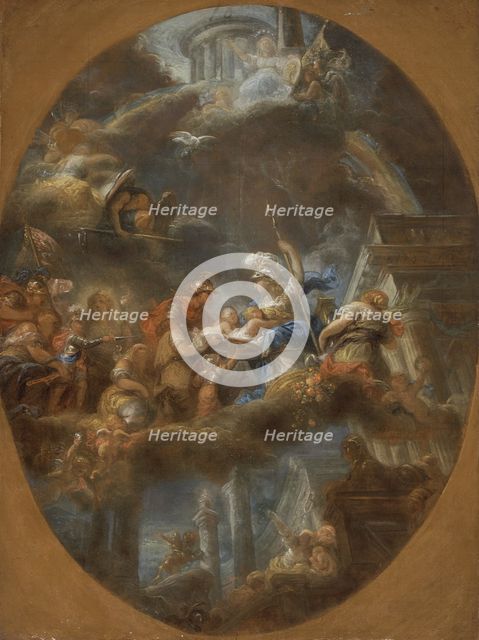 Nobility Offering the Imperial Russian Children to Minerva, c. 1795. Artist: Doyen, Gabriel François (1726-1806)