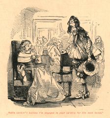 Noble Lord. - "I believe I'm engaged to your La ship for the next dance" 1897. Creator: John Leech