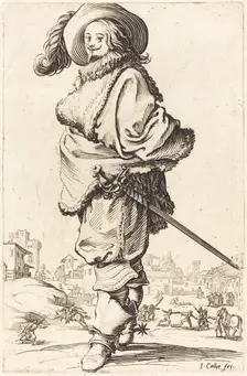 Noble Man with Fur Plastron, c. 1620/1623. Creator: Jacques Callot