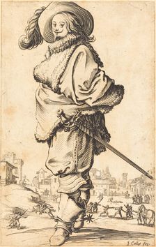 Noble Man with Fur Plastron, c. 1620/1623. Creator: Jacques Callot
