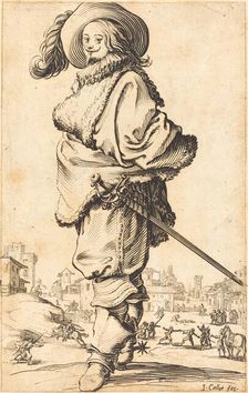 Noble Man with Fur Plastron, c. 1620/1623. Creator: Jacques Callot